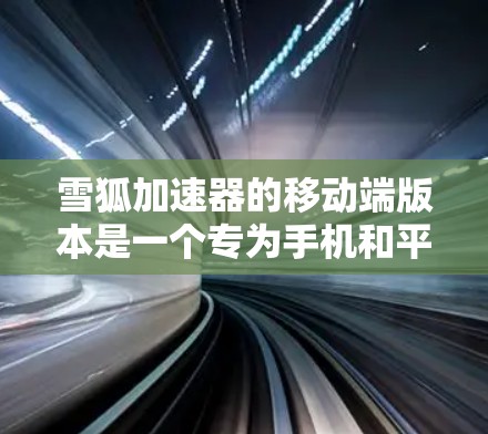 雪狐加速器的移动端版本是一个专为手机和平板电脑设计的性能优化工具，旨在提升设备的性能和用户体验。以下是对雪狐加速器移动端的详细分析和总结