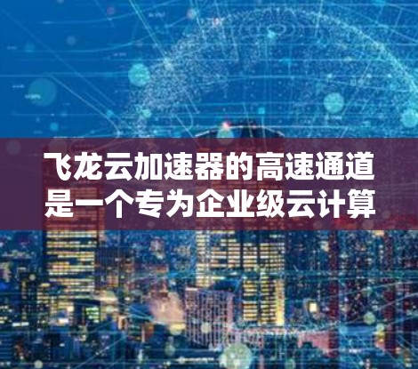 飞龙云加速器的高速通道是一个专为企业级云计算环境设计的优化数据传输解决方案，旨在提升数据处理和应用执行效率。以下是对其的详细分析
